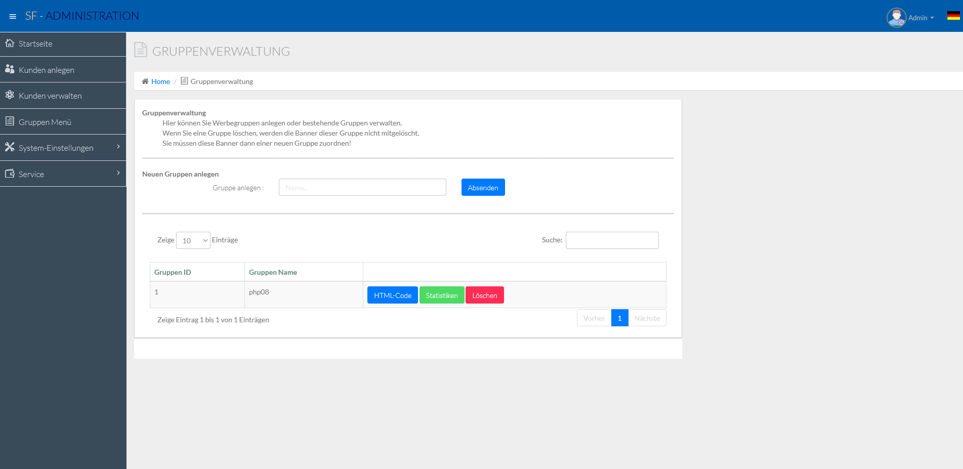 Bannermanagement System